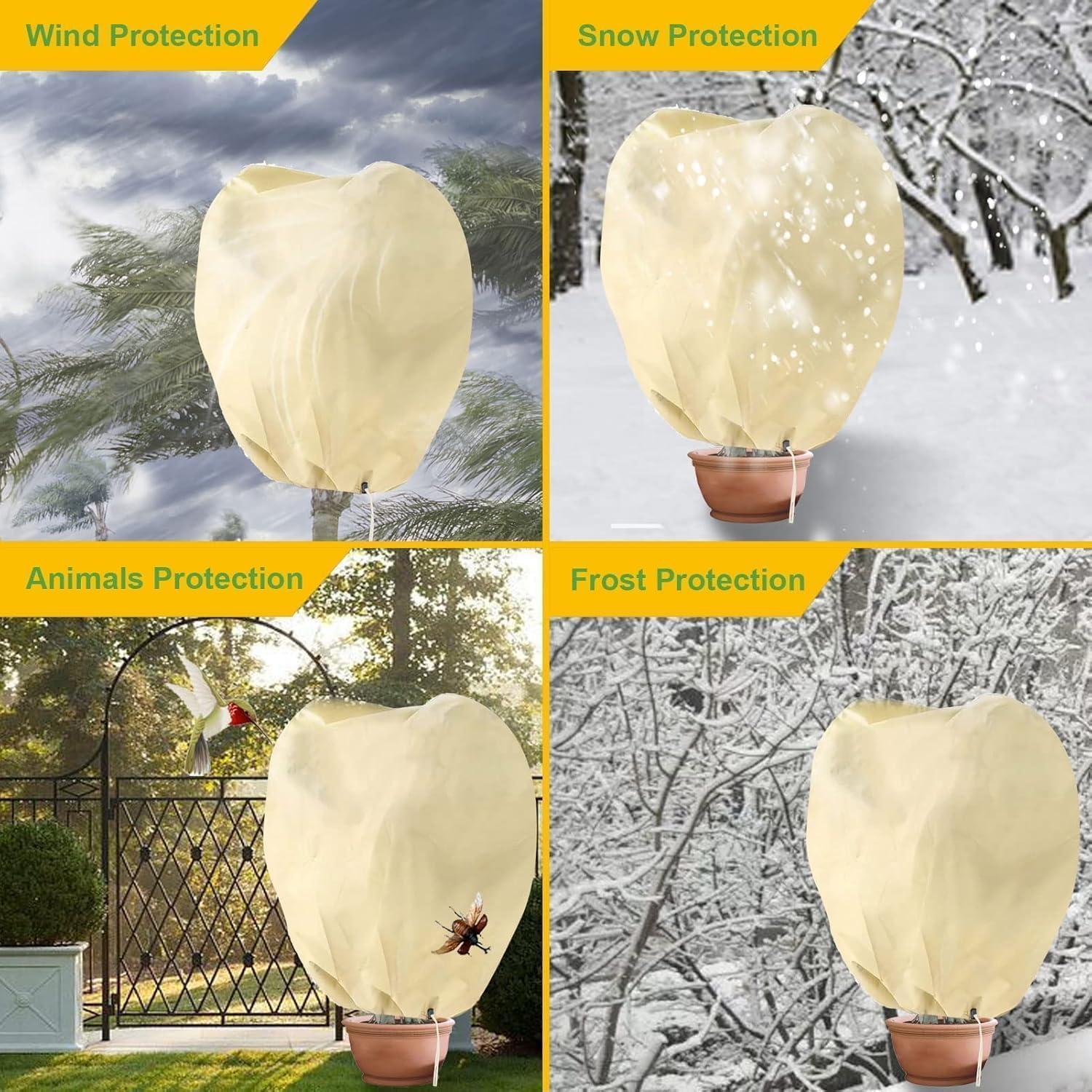 Hydrogarden Pflanzenschutzsack Winter Kälteschutz 100x80cm Beige 4er Set