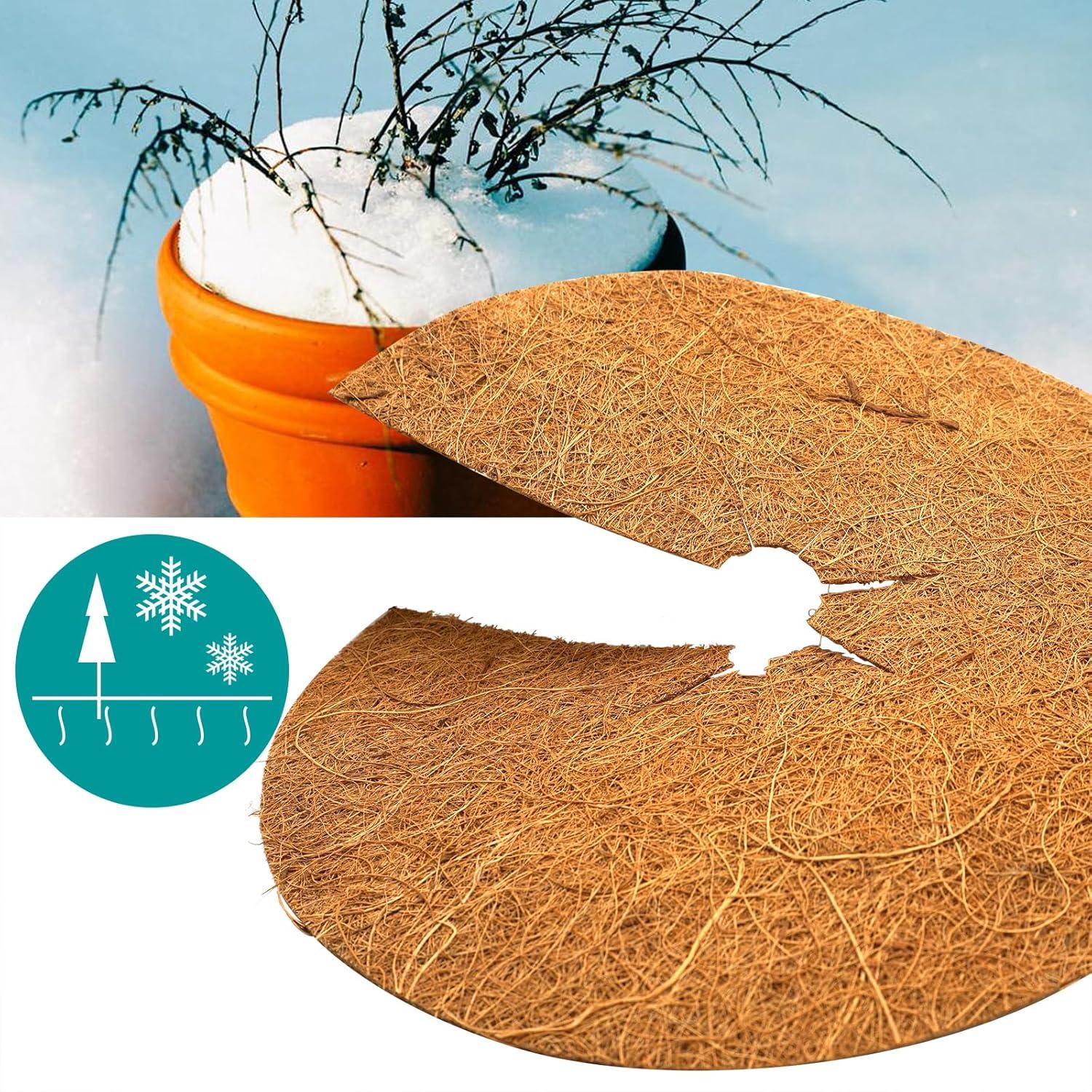 Kokosmatte Winterschutz Pflanzen Mulchscheibe 30cm 4er Set