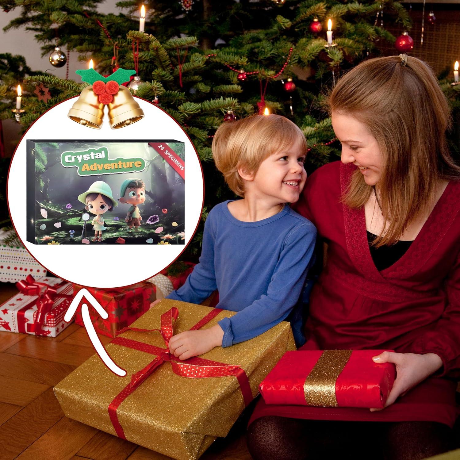 Edelstein Adventskalender 2024 Kristalle Weihnachtsgeschenke Mädchen