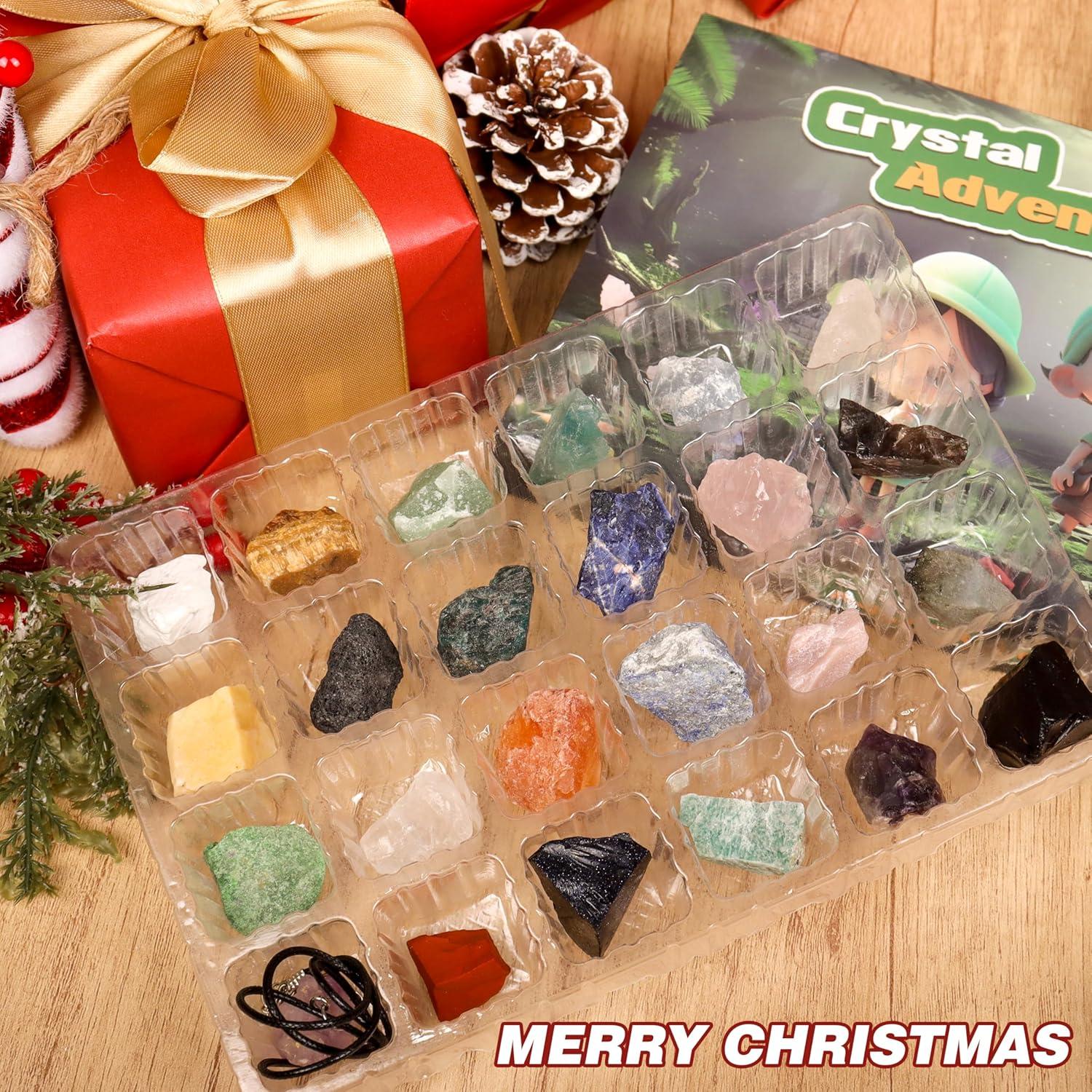 Edelstein Adventskalender 2024 Kristalle Mineralien Mädchen Jungen