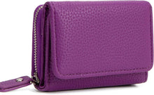 Damen Trifold Leder Geldbörse mit Münzfach und 6 Kartenfächern