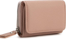 Trifold Damen Geldbörse Leder mit Kartenfächern, Rosa