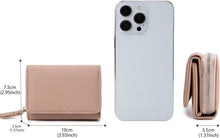 Trifold Leder Geldbörse Damen Rosa mit 6 Kartenfächern