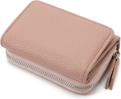 Damen Trifold Geldbörse Leder Rosa 6 Kartenfächer 1 Banknotenfach