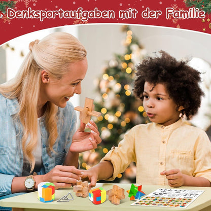 Knobelspiele Adventskalender 2024 für Kinder Erwachsene