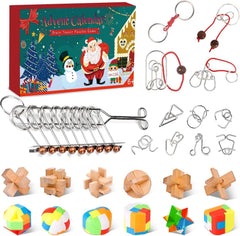 Adventskalender Knobelspiele Weihnachtsgeschenke Metall Holz 2024