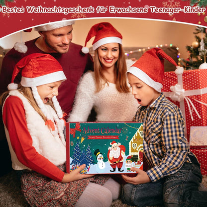 Knobelspiele Adventskalender 2024 Metall Holz 3D Puzzle Weihnachts Geschenke