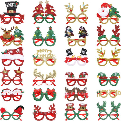 Weihnachtsbrillen Set 24 Stück Partybrillen festliche Fotobox
