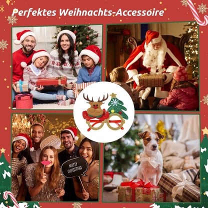 24 Stück Weihnachtsbrillen Set für Partydekoration Festliche Glitzerbrillen