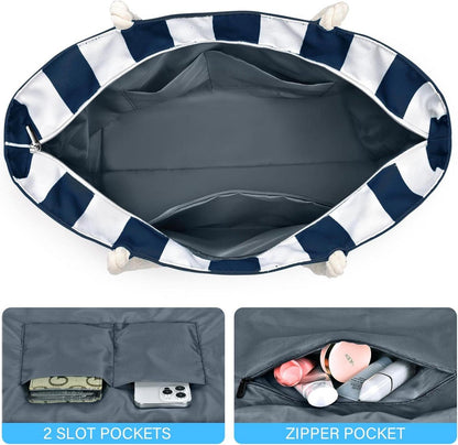 Strandtasche XXL Wasserdicht Faltbar Damen Tote Bag Theke Badetasche Shopper