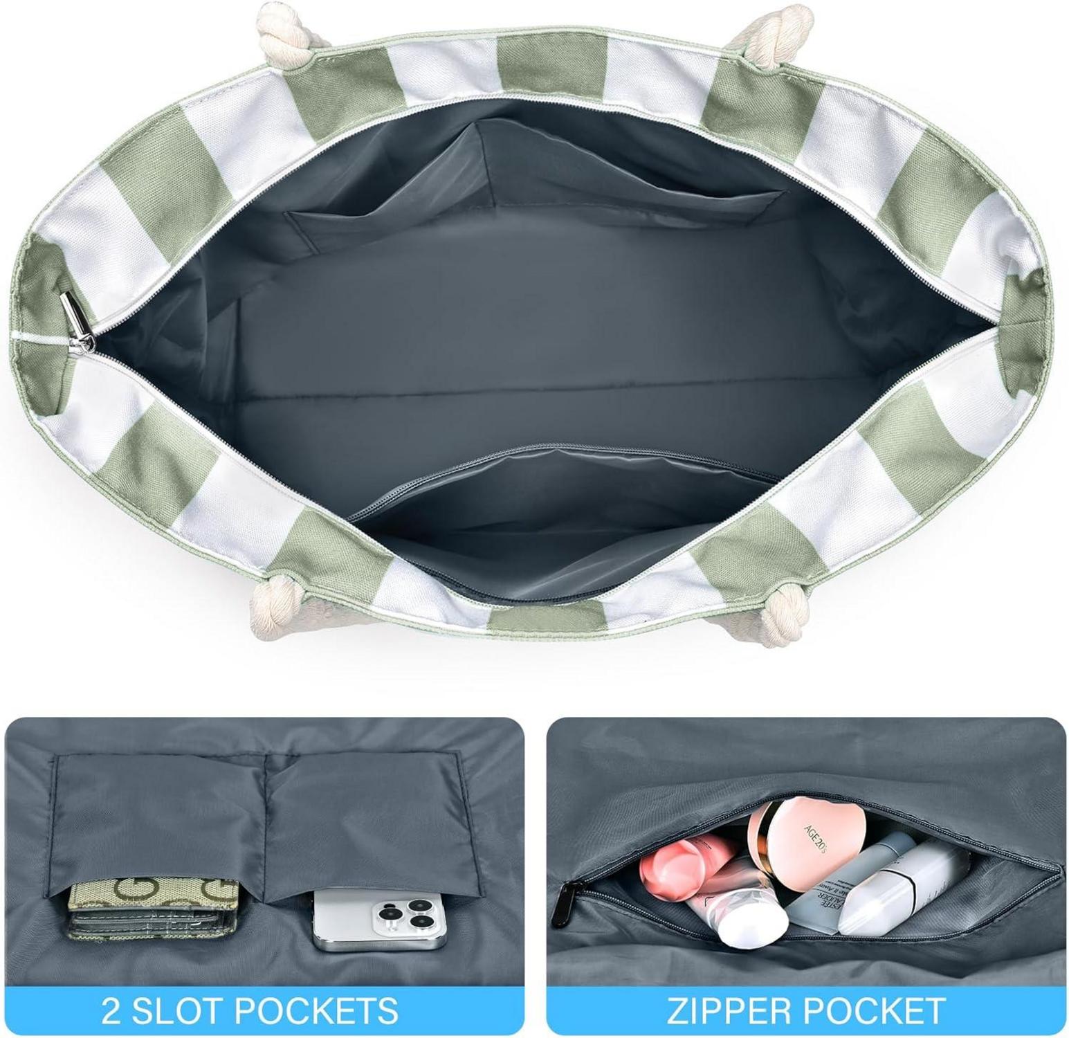 Große Strandtasche Damen mit Nassfach,  XXL Badetasche, Faltbare Shopper