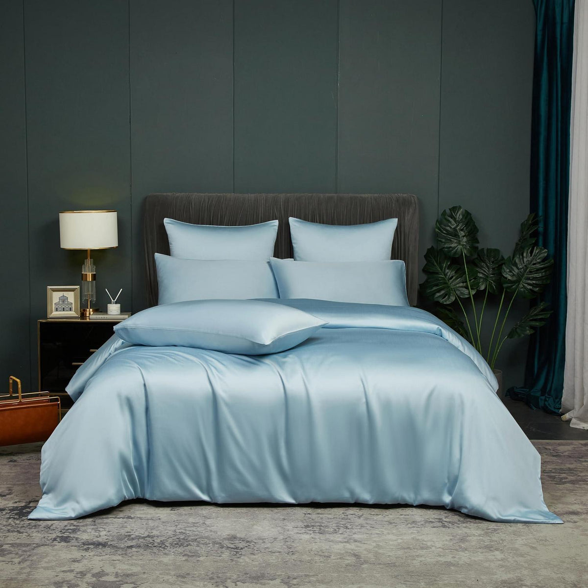 Bambus Bettwäsche-Set 200x200cm Blau – Kühlend & Weich