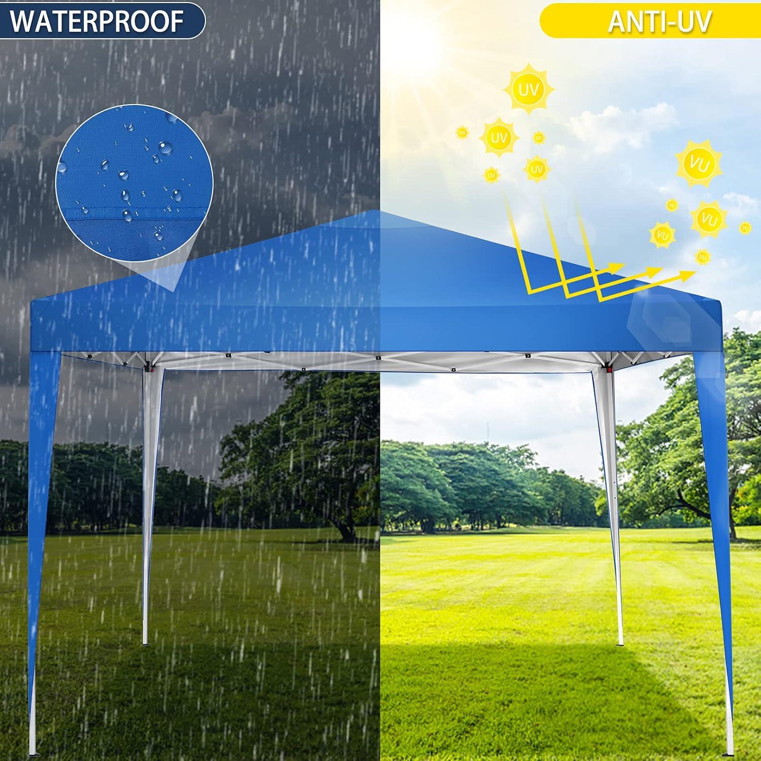 COBIZI Pavillon 3x3m Wasserdicht Stabil Faltpavillon Pop up Blau