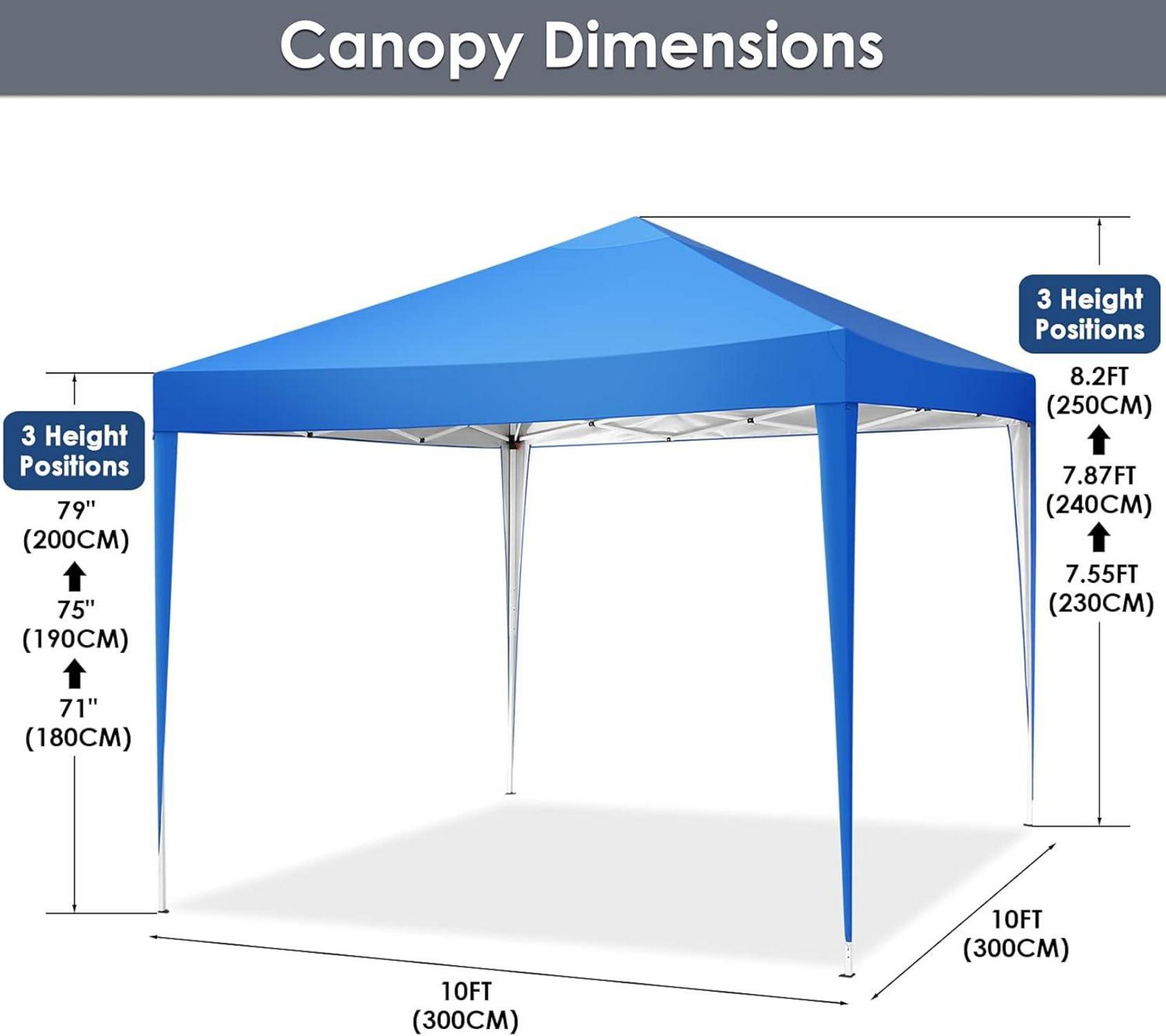 Pavillon 3x3m Wasserdicht Stabil Faltpavillon Pop-up Partyzelt Blau
