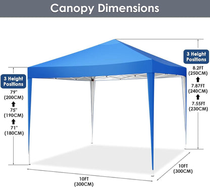Pavillon 3x3m Wasserdicht Stabil Faltpavillon Pop-up Partyzelt Blau