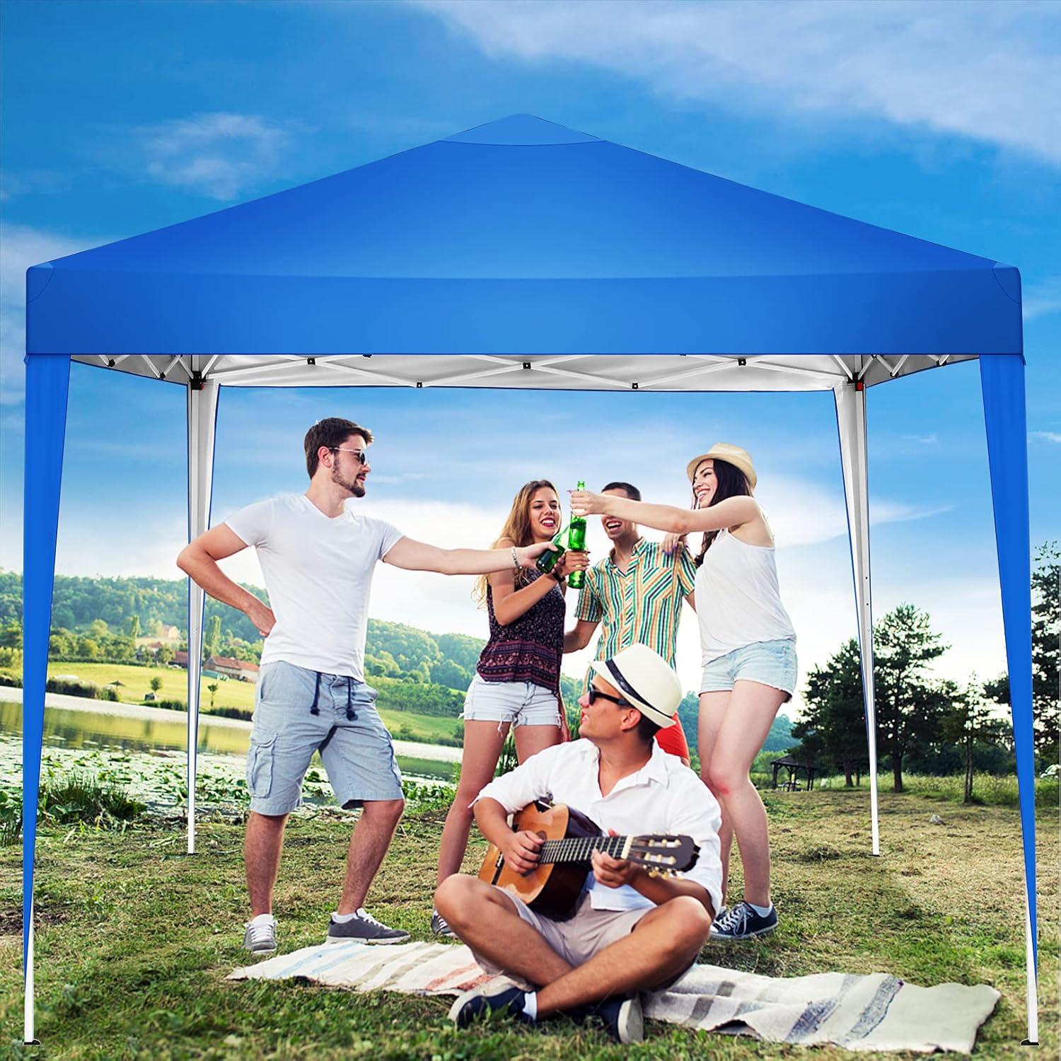 COBIZI Pavillon 3x3m Wasserdicht Stabil Faltpavillon Pop up Blau