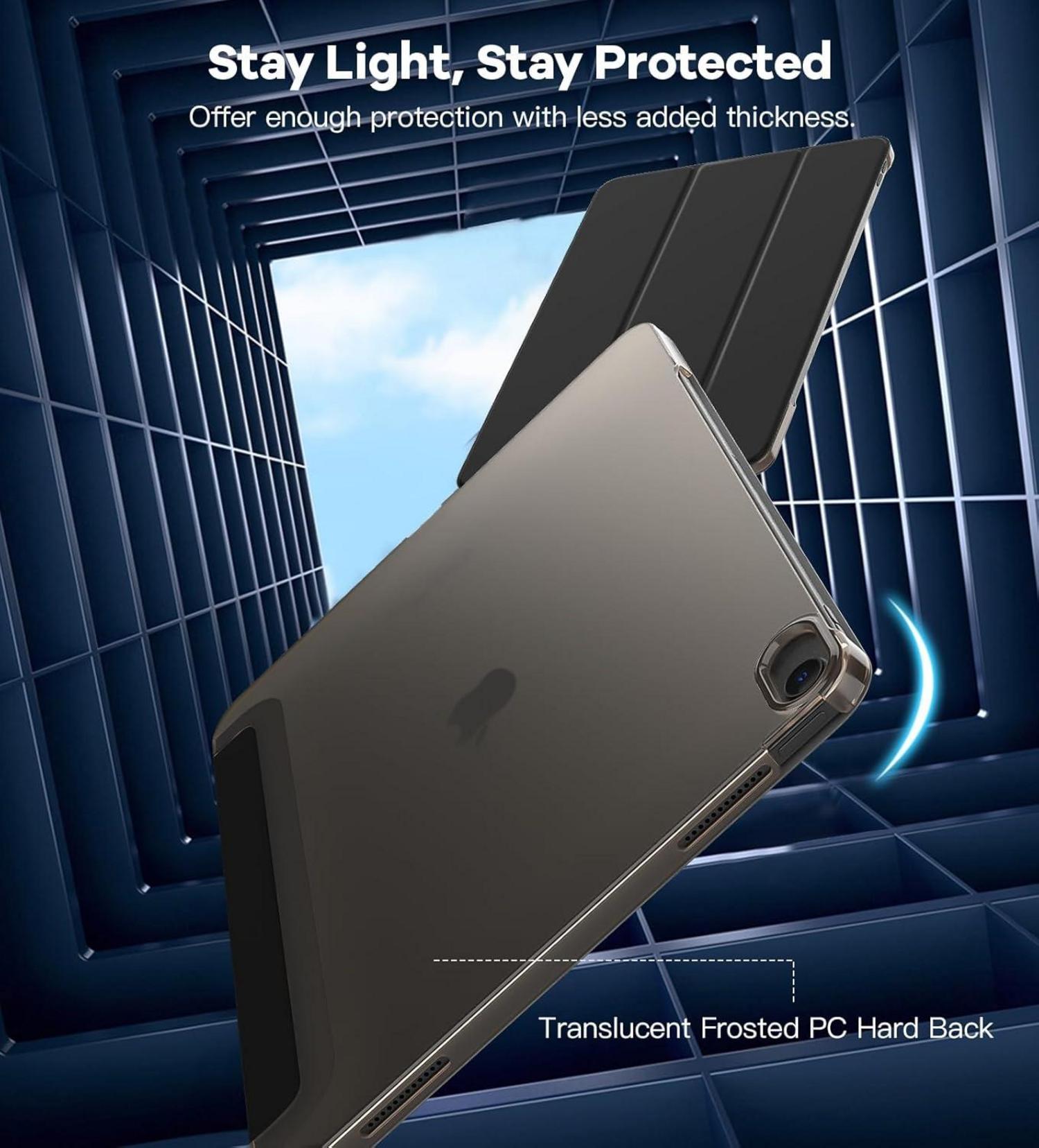 iPad Air 13 Hülle M2 2024 Schwarz, Schlank Auto Schlaf Standfunktion