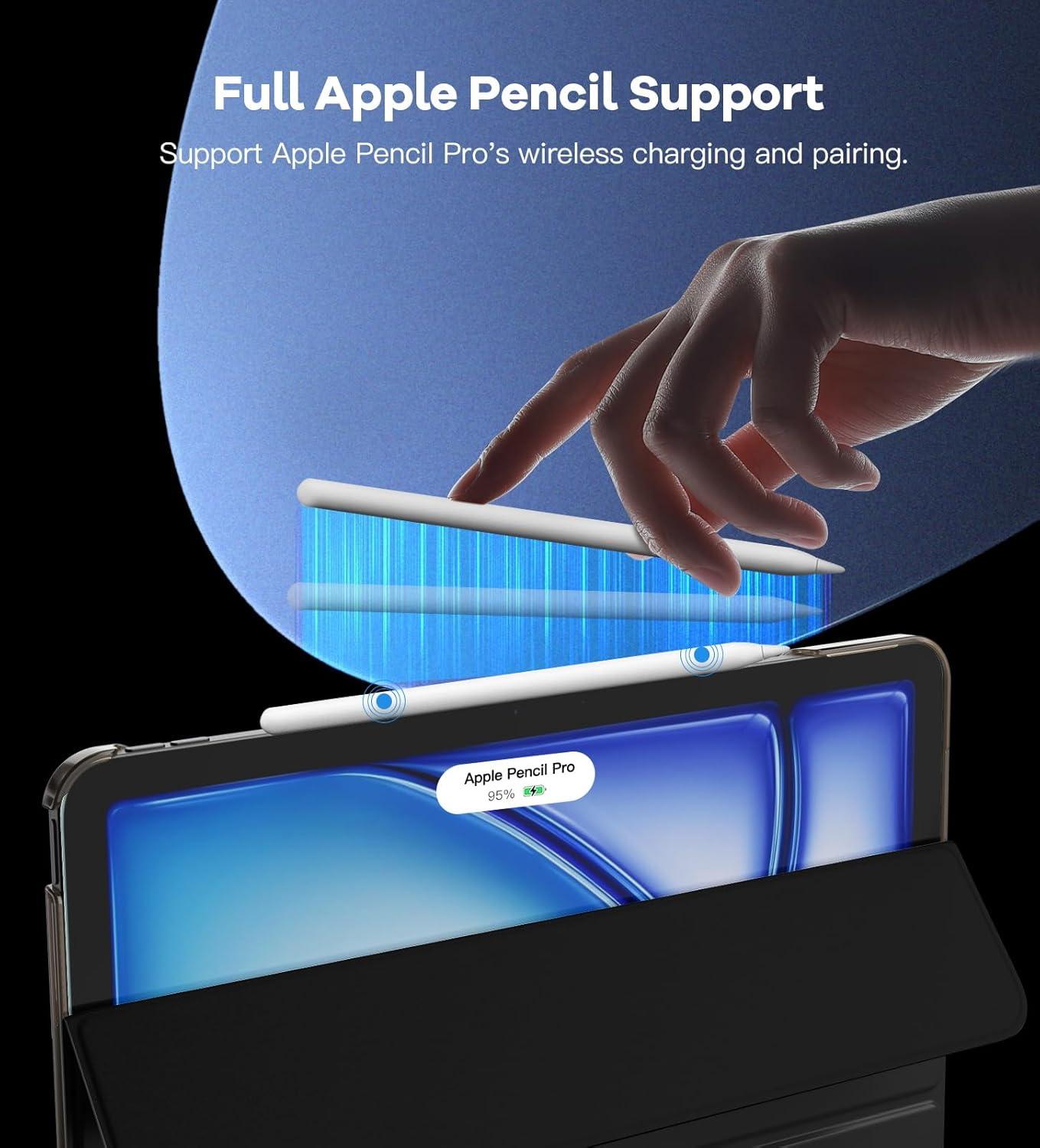 TiMOVO iPad Air 13 Zoll Hülle M2 2024 - Schwarz, Schlank, Support Touch ID