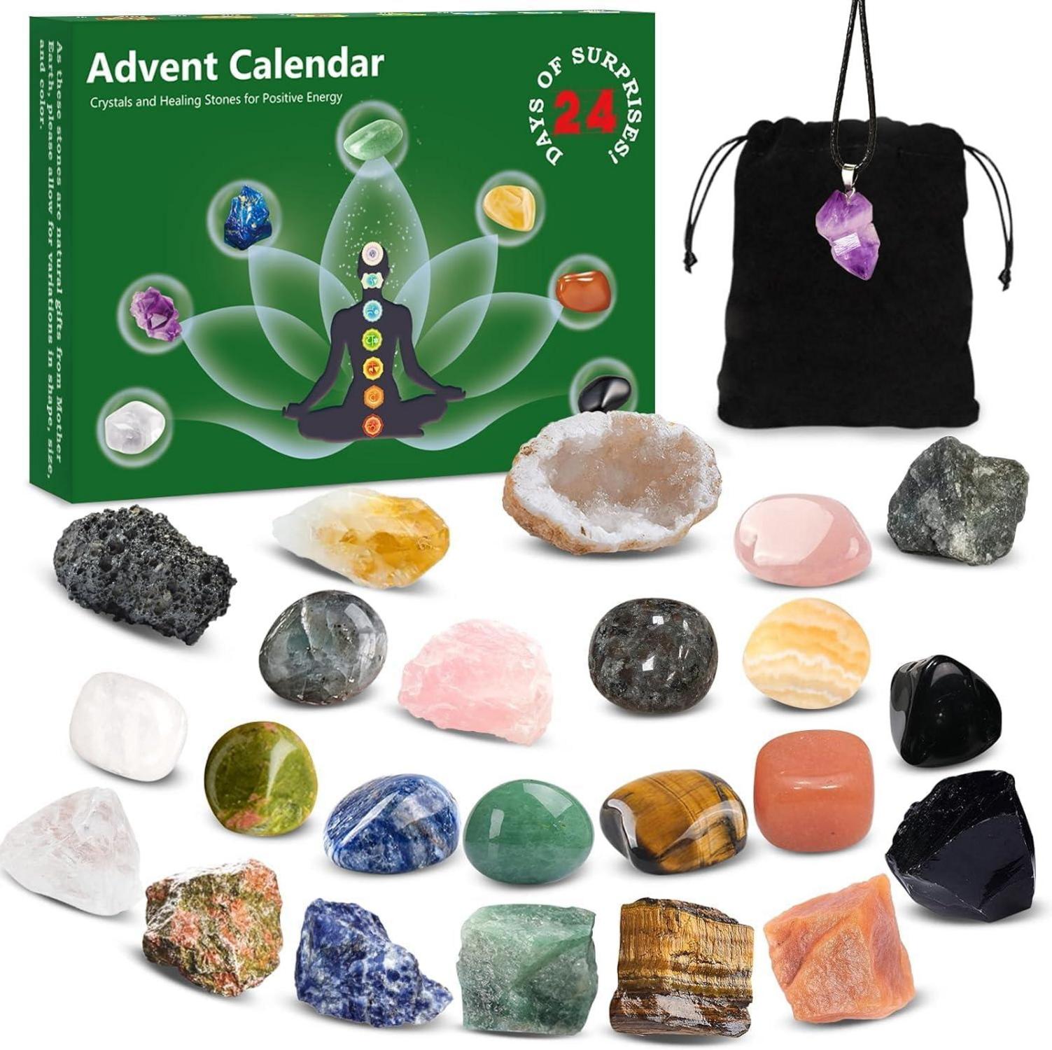 Kristall Adventskalender 2024 mit Natürlichen Edelsteinen