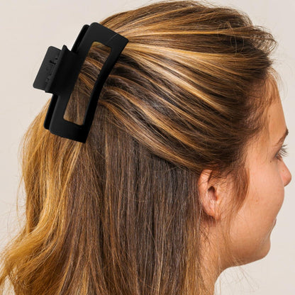 Quadratische Klauenclips Haarspangen 2er Set 8.5 cm Rutschfest Matt Starkhalt