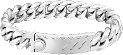 Hochwertiges 12mm Herren Armband mit Löwe Kopf Verschluss, 18K Gold