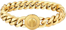 Hip Hop Herren Armband 12mm Gold beschichtet Totenkopf Cuban