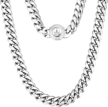 12mm Herren Panzerkette mit Totenkopf Verschluss, Gold Cuban Link