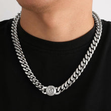 12mm Herren Panzerkette mit Löwe Kopf Verschluss, 18K Gold