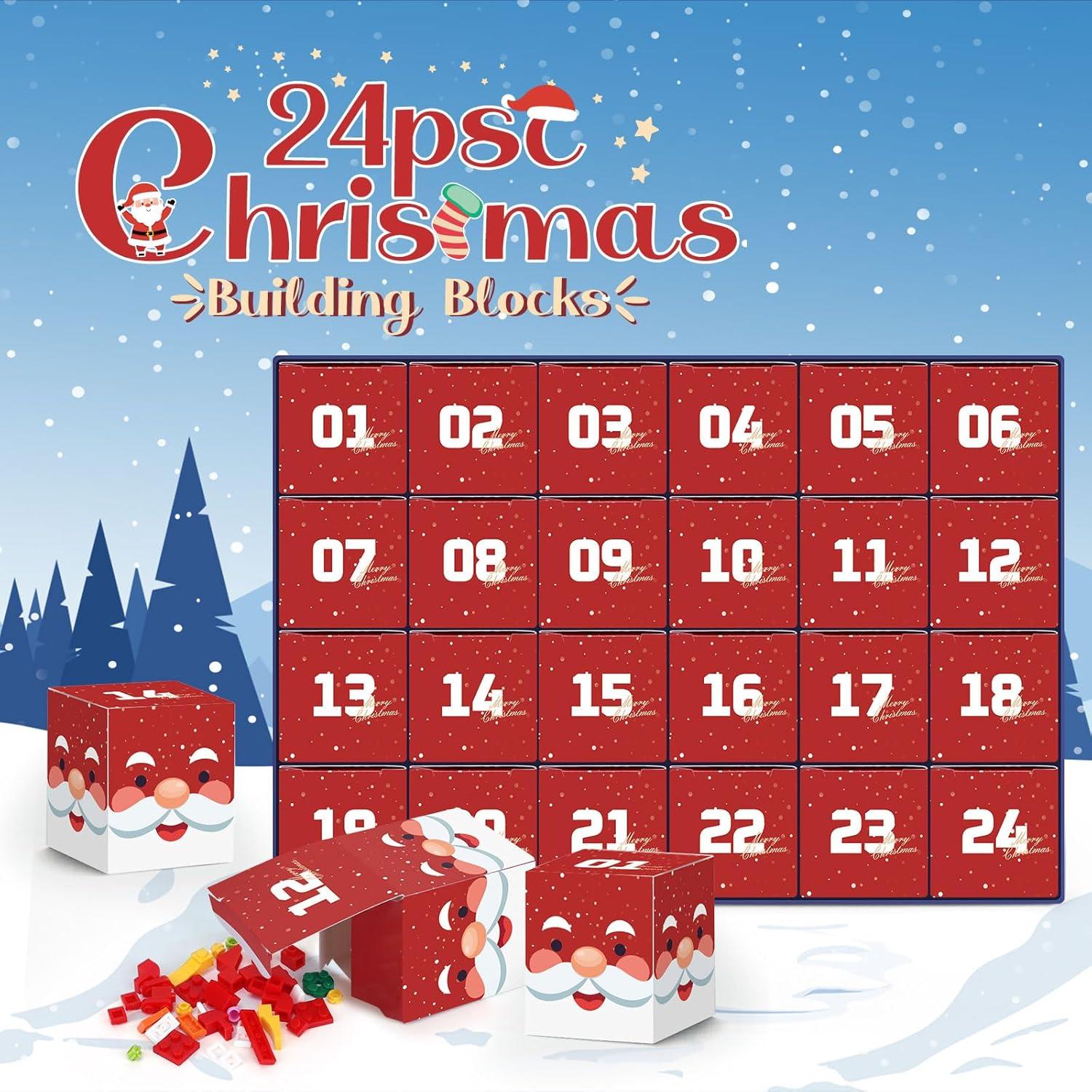 Adventskalender 2024 Kinder Weihnachtszug Rentierschlitten 24 Blöcke