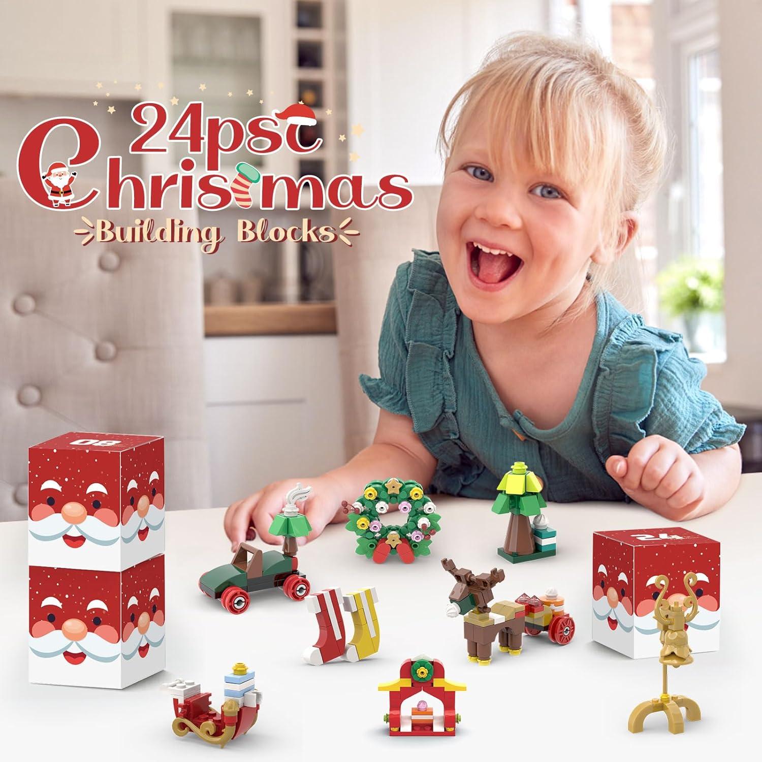Adventskalender 2024 Kinder Weihnachtszug Rentierschlitten 24 Tage Countdown Kalender