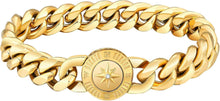 Goldbeschichtetes Herren Armband mit Löwe Kopf Verschluss