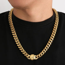 Herren 12mm Panzerkette mit Löwenkopf Verschluss, 18K Gold