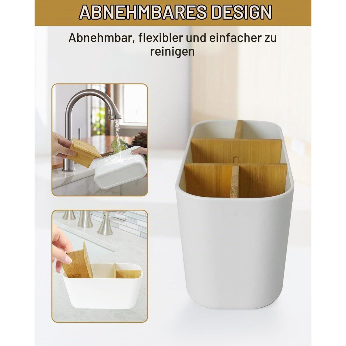 Bambus Zahnbürstenhalter mit 5 Fächern – Badezimmer Organizer