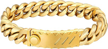 12mm Herren Armband mit Löwe Kopf/Totenkopf Verschluss Gold
