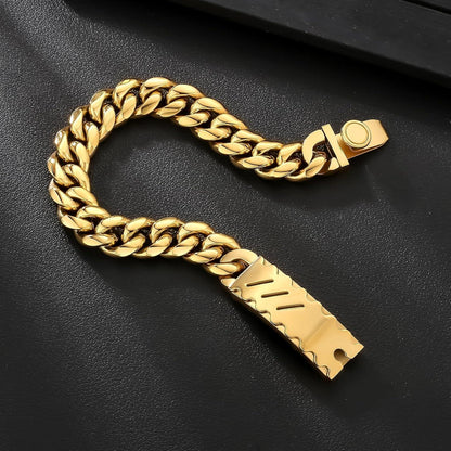 Herren Armband mit Löwe Kopf Gold beschichtet Cuban Hip Hop Schmuck