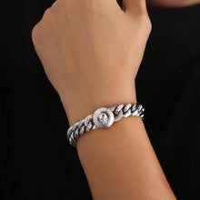 Herren Armband mit Löwe Totenkopf Verschluss 18K Gold