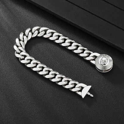 Herren Armband Löwe Kopf Verschluss 18K Gold Panzerarmband 12mm