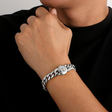 Herren Armband Löwe Totenkopf Gold Panzerarmband 18K Cuban