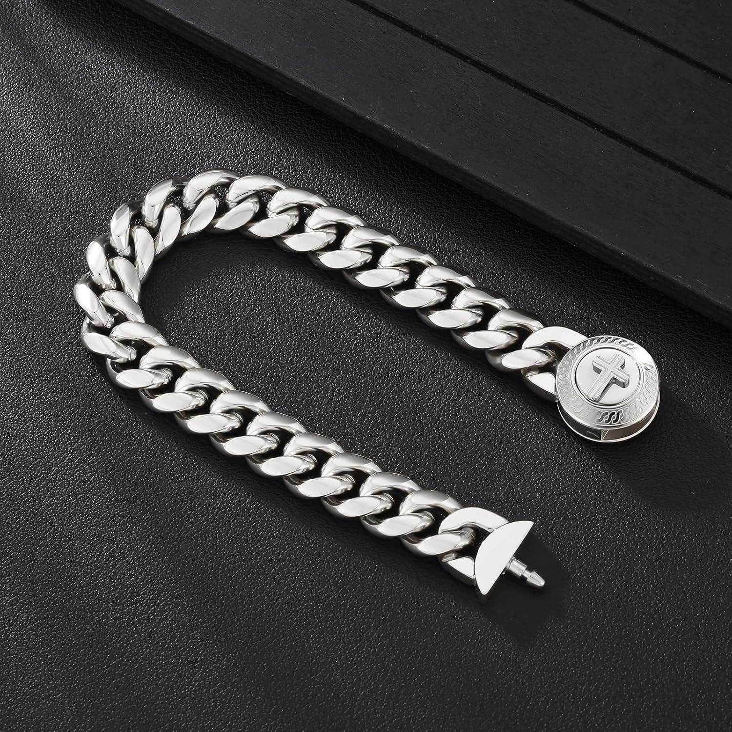 Herren Armband mit Löwe Totenkopf Verschluss 18K Gold beschichtet