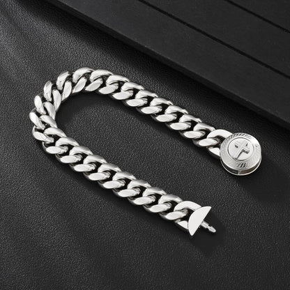 Herren Armband mit Löwe Totenkopf Verschluss 18K Gold beschichtet
