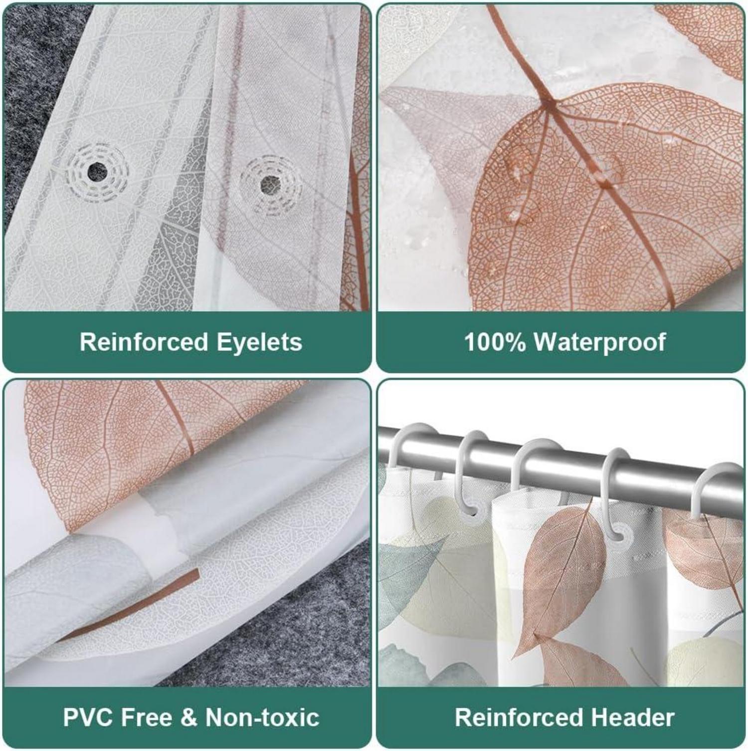 Duschvorhang Anti-schimmel PEVA wasserdicht 180x180cm mit 12 Ringen