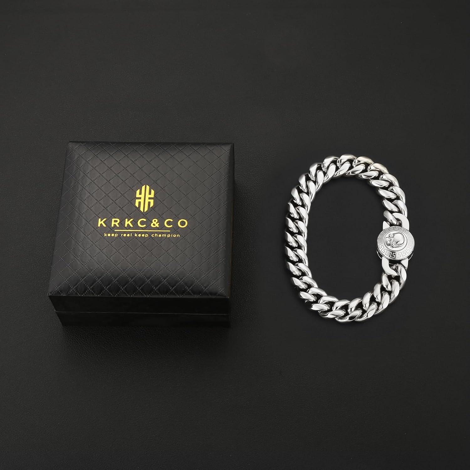Herren Armband mit Löwe Kopf/Totenkopf Verschluss Gold beschichtet