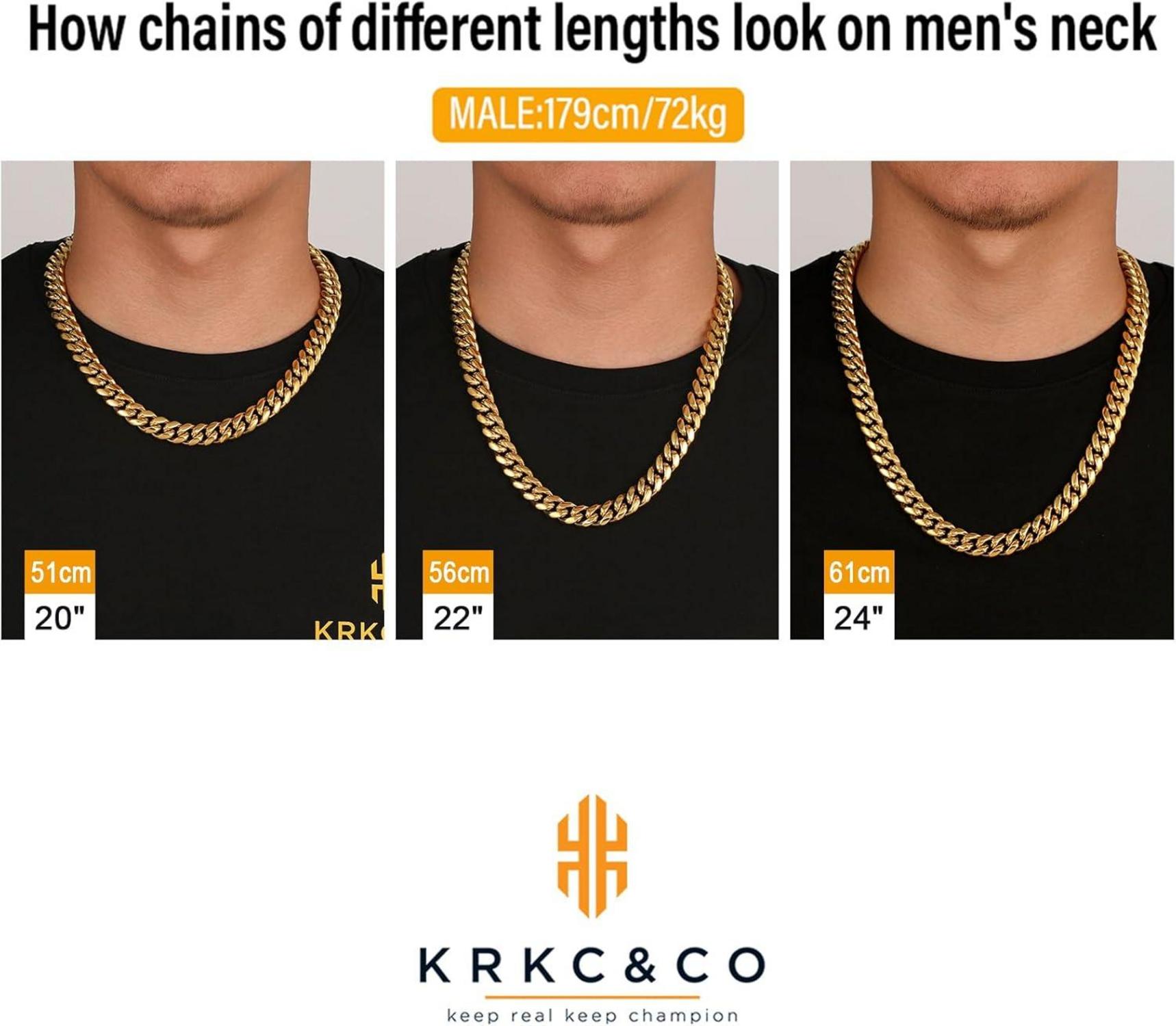 Herren Panzerkette mit Löwe Verschluss 18K Gold Edelstahl Cuban Link 12mm