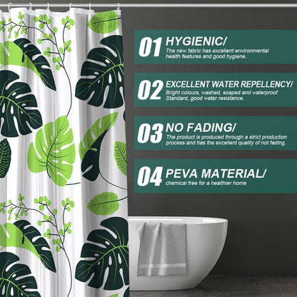 Duschvorhang PEVA Anti-Schimmel Wasserdicht 180x180 cm inklusive 12 Duschvorhangringen
