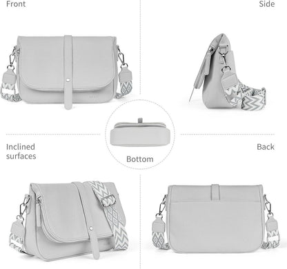 HILAEX Umhängetasche Damen Kleine Handtasche Verstellbarer Gurt Leder Crossbody Tasche
