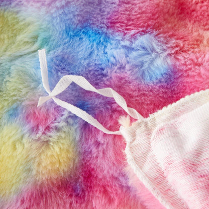 Plüsch Bettwäsche Set Winterwarm Regenbogen Bunt 220x240 cm