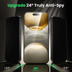 WSKEN iPhone 16/15 Panzerglas Sichtschutz 24° Anti Spy 9H