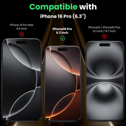 iPhone 16 Pro Panzerglas Displayschutzfolie 9H Privacy Anti Spy 2er