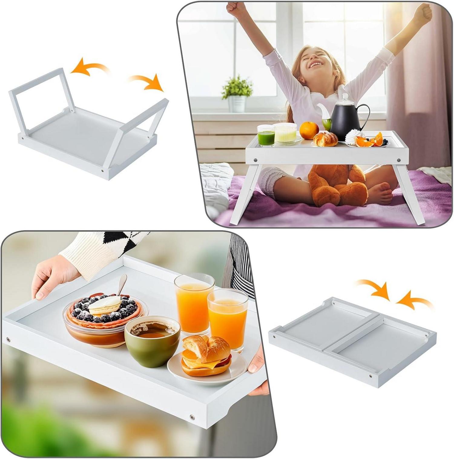 Bambus Betttablett mit klappbaren Beinen Frühstück im Bett servieren