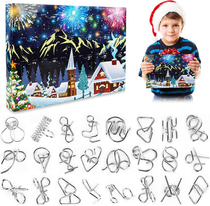 Weihnachts-Puzzle-Adventskalender Knobelspiele 2024 Kinder Erwachsene